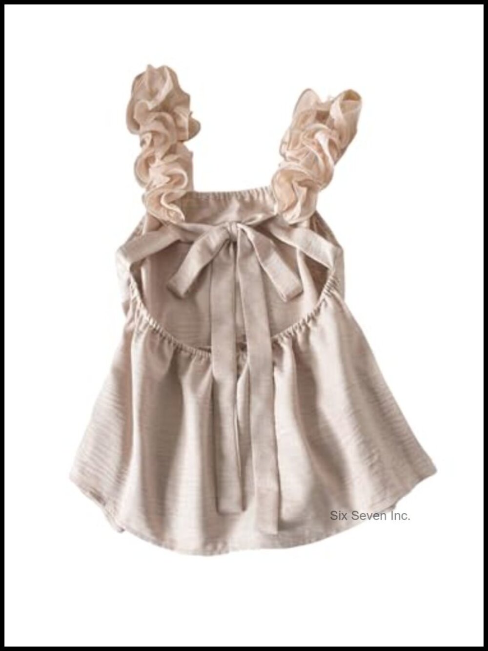 Ruffle Strap Open Back Peplum Tank Top Sleeveless Babydoll Top